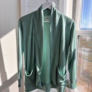 J Crew. Size XS. Green Open Front Cardigan Sweater